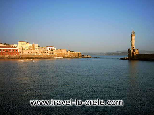 The entrance to the port. Hania is built on the site of the ancient city of Kydonia. This site was inhabited from Neolithic times and through all phases of the   